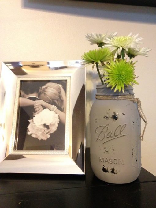 Distressed Mason Jar Flower Vases - Image 4