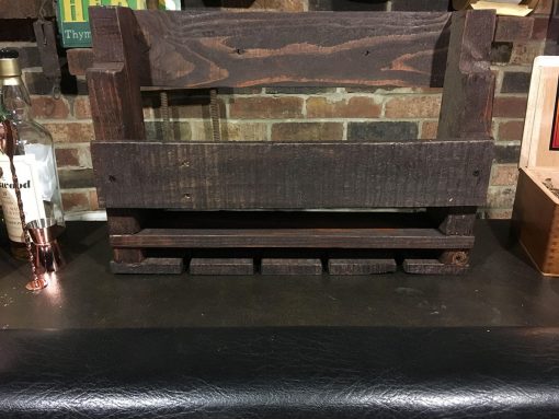 Wood Pallet Wine Rack for Four Bottles and Four Glasses - Image 3