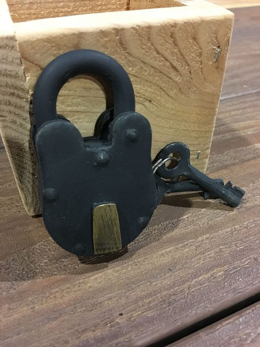 Cast Iron Lock and Skeleton Key - Image 8