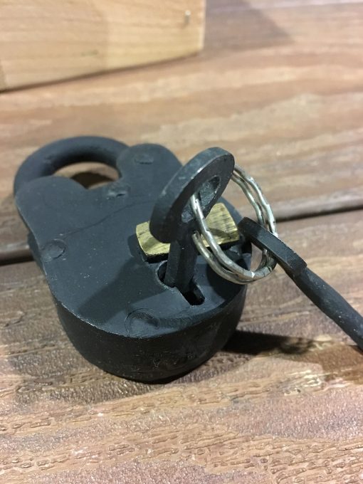 Cast Iron Lock and Skeleton Key - Image 5