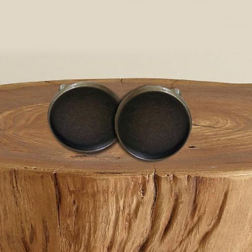 Rustic Antique Bronze Cuff Link Bezel Settings - Image 2