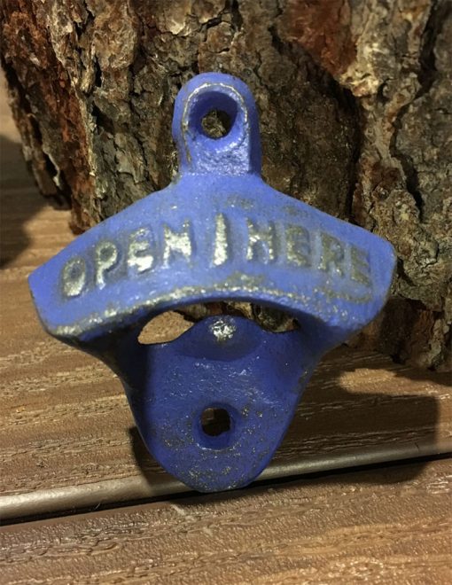 Rustic Cast Iron Bottle Opener - Blue - Image 2