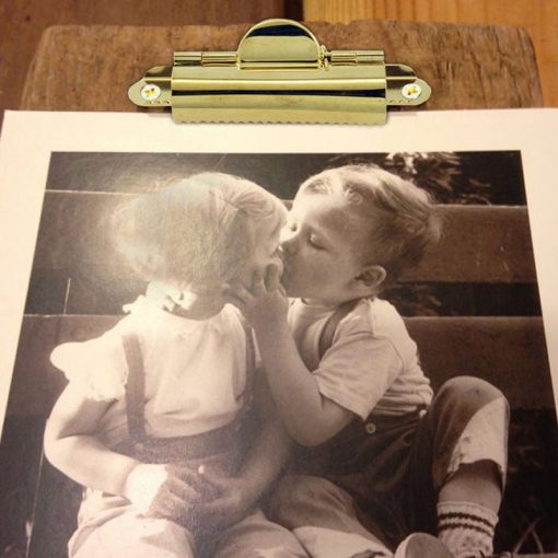Small Brass Domed Clipboard Clip - Image 4