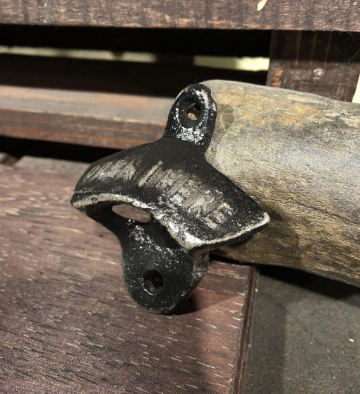 Rustic Cast Iron Bottle Opener - Black - Image 2