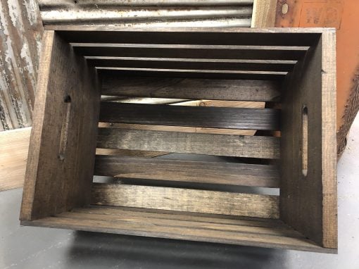 Dark Walnut Stained Wooden Crate - Image 3