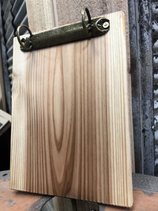 Natural Wood Clipboard with Two Ring Binder Clip - Image 3