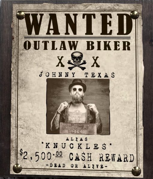 Outlaw Biker Wanted Sign - Image 3