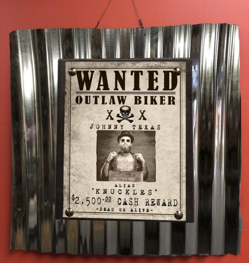 Outlaw Biker Wanted Sign - Image 2