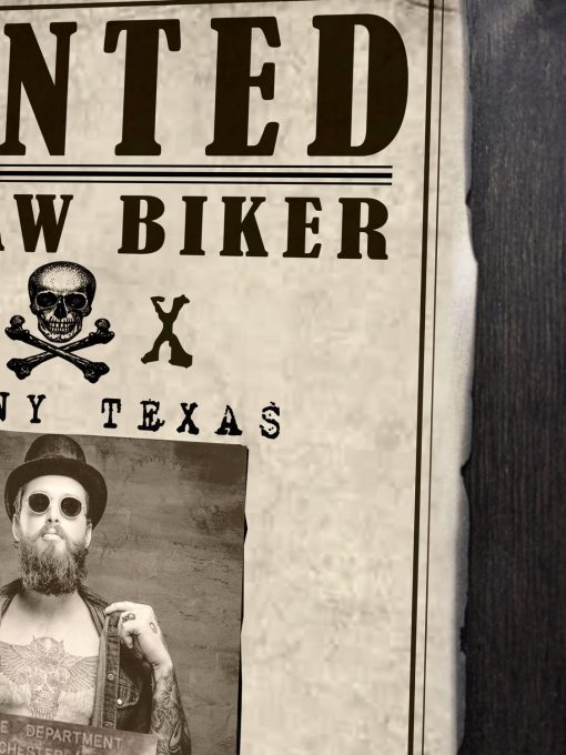 Outlaw Biker Wanted Sign - Image 5