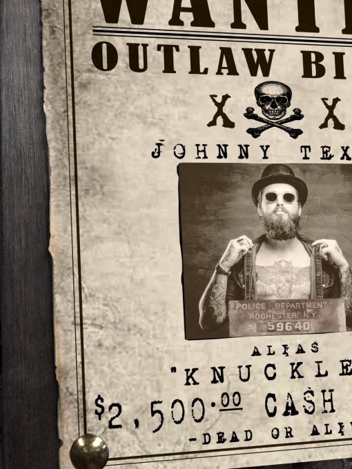 Outlaw Biker Wanted Sign - Image 4
