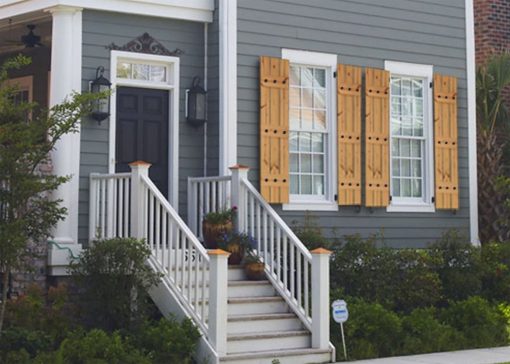 Cedar Farmhouse Style Shutters with Metal Hammered Clavos - Image 2