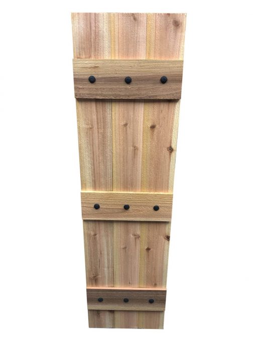 Cedar Farmhouse Style Shutters with Metal Hammered Clavos - Image 4