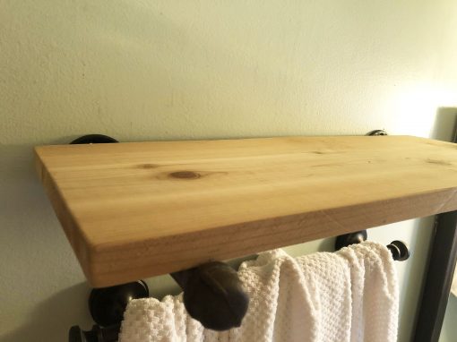 Gas Pipe and Cedar Wood Shelf - Image 2
